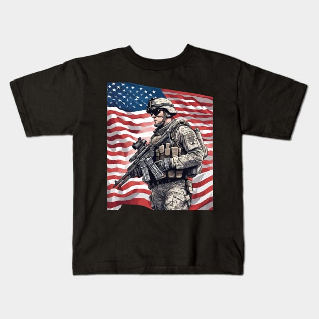 Armed Force Kids T-Shirt by animegirlnft